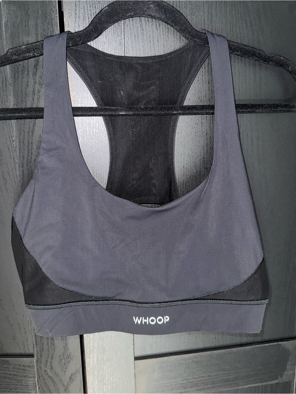 WHOOP Dark Gray Racerback Sports Bra